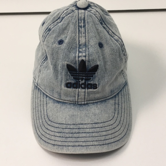 adidas trefoil denim baseball hat